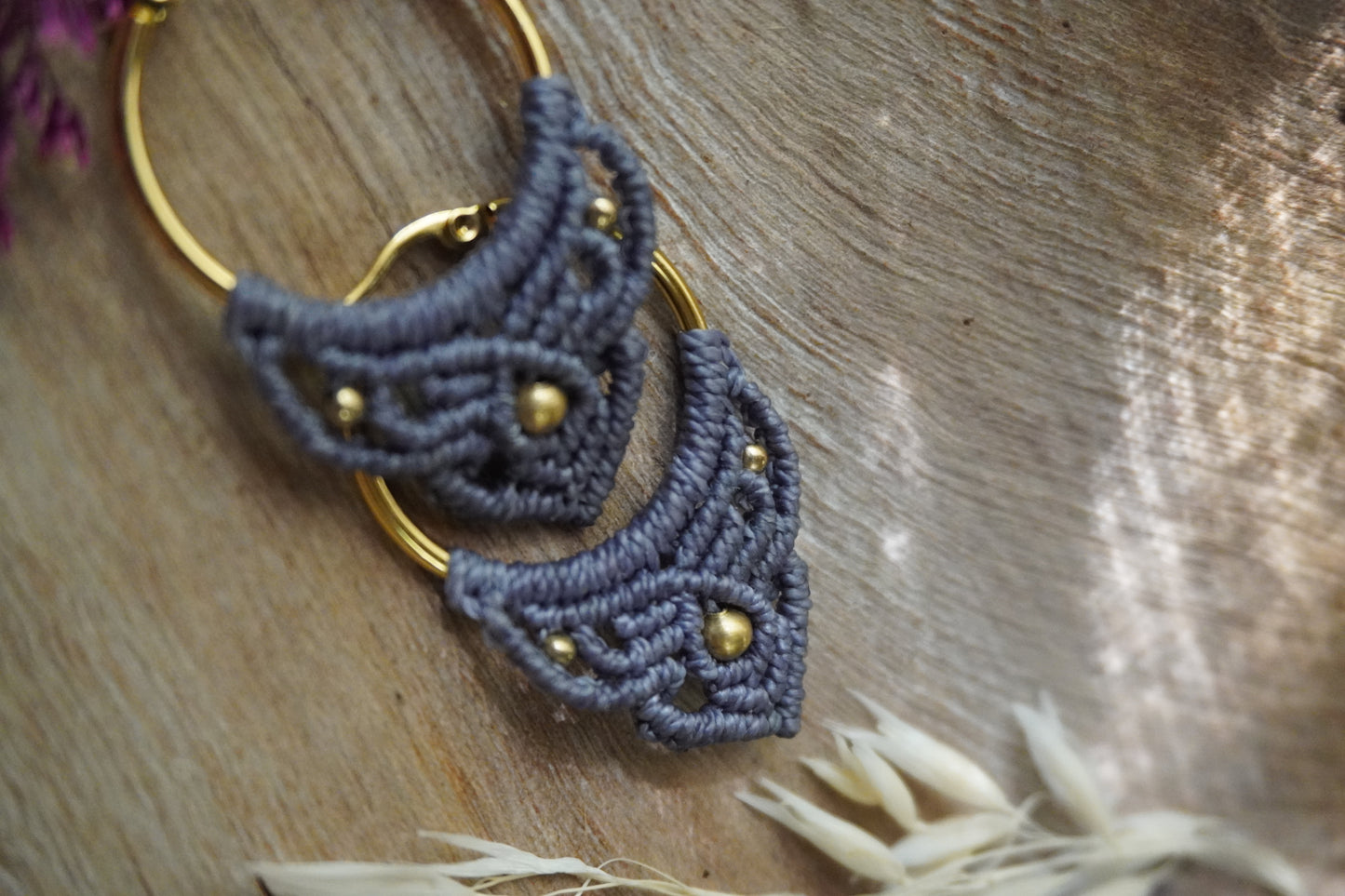 Aros Macrame Lila