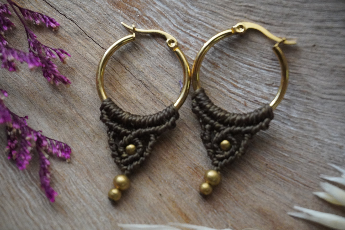Aros Macrame Marrón