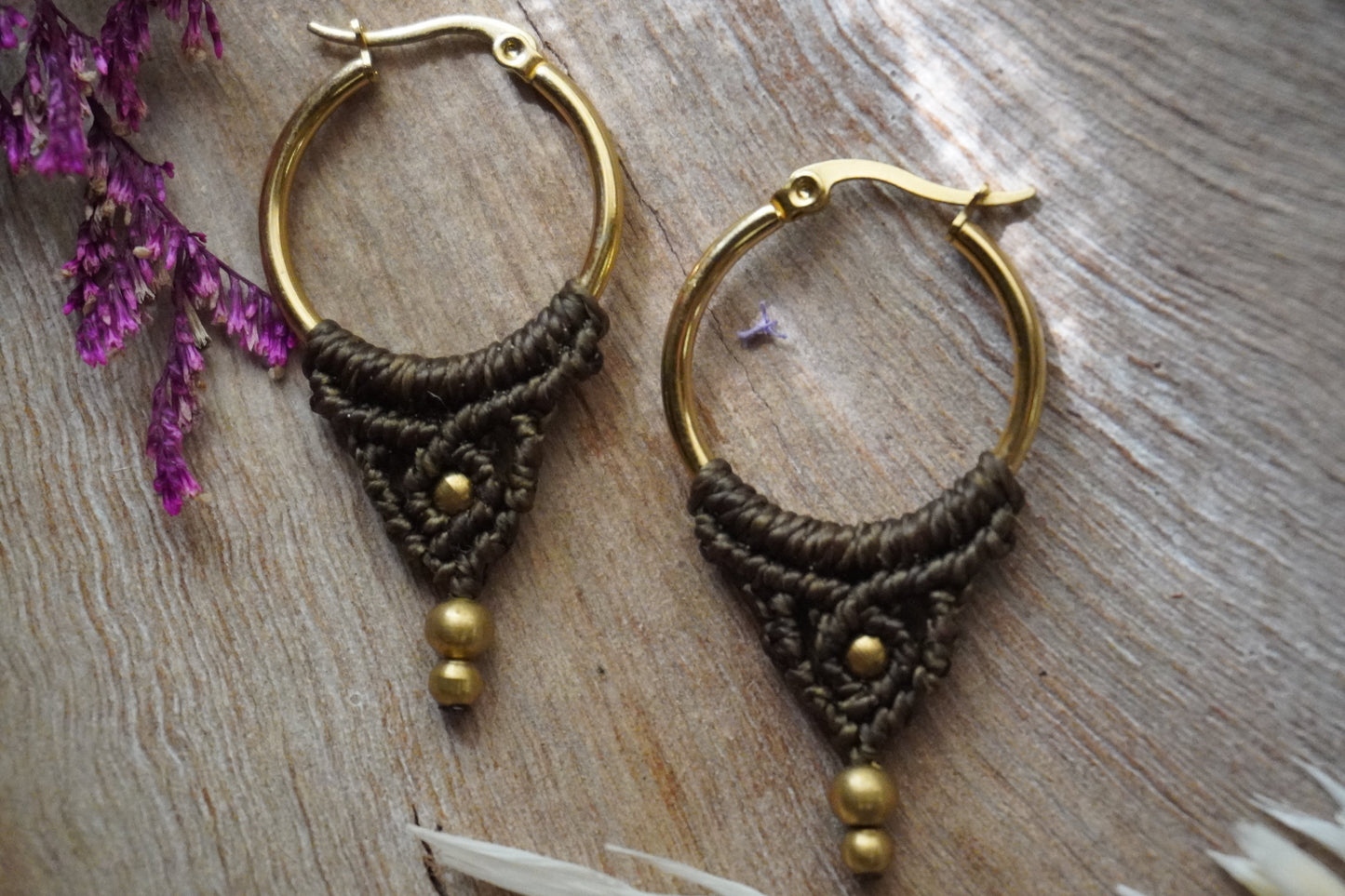Aros Macrame Marrón