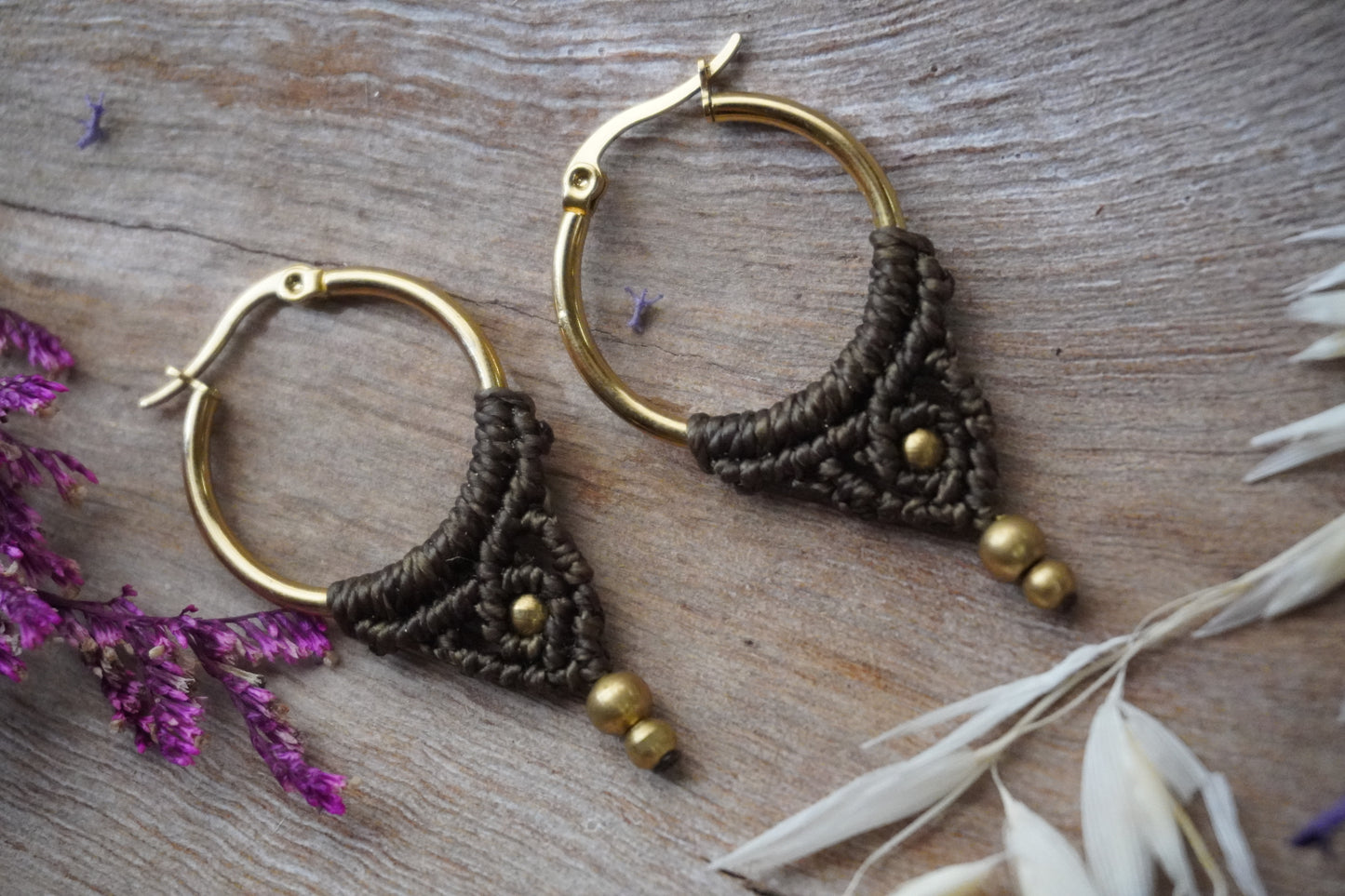Aros Macrame Marrón