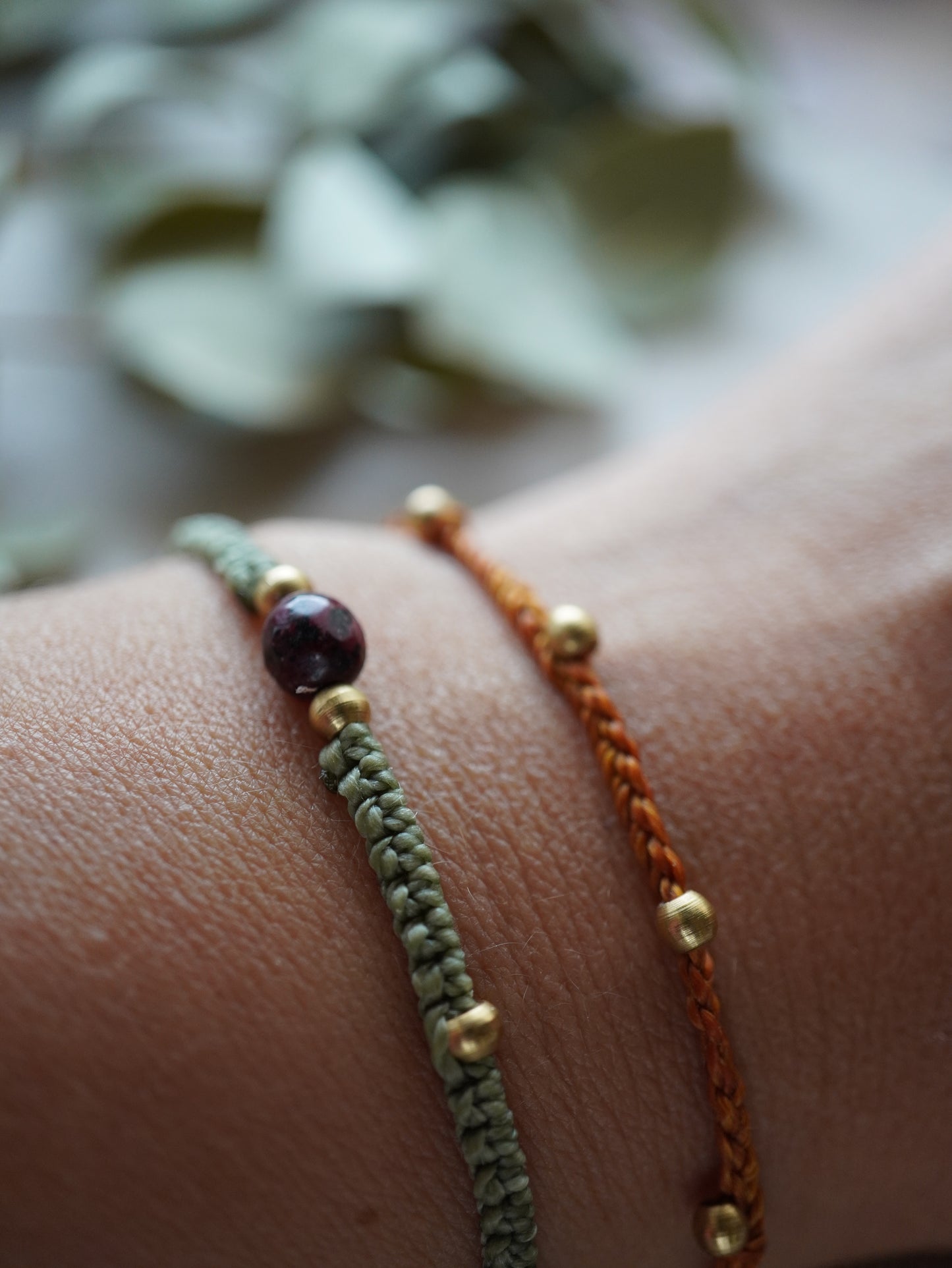 Pulseras de Macramé con Piedra Natural