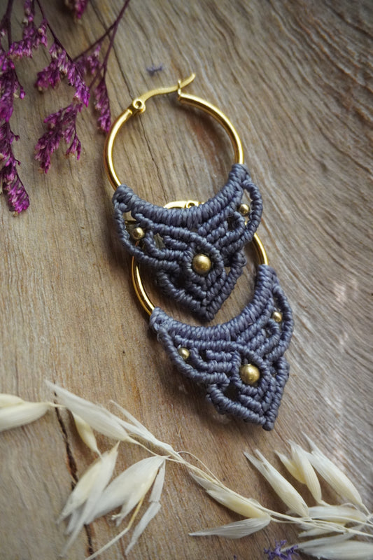 Aros Macrame Lila