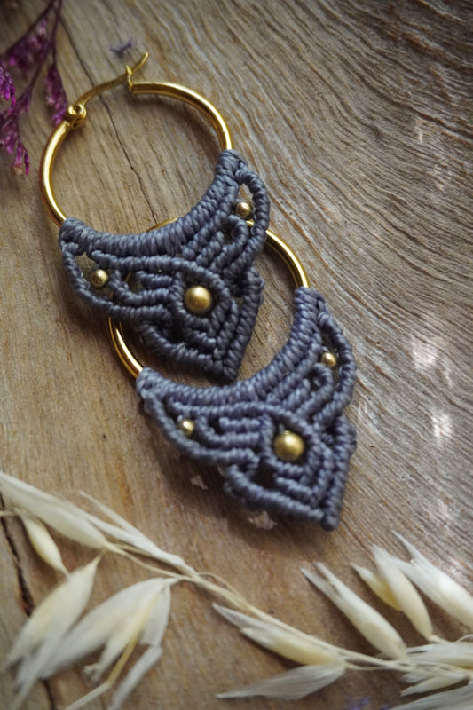 Aros Macrame Lila