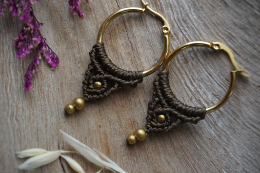 Aros Macrame Marrón