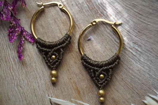 Aros Macrame Marrón