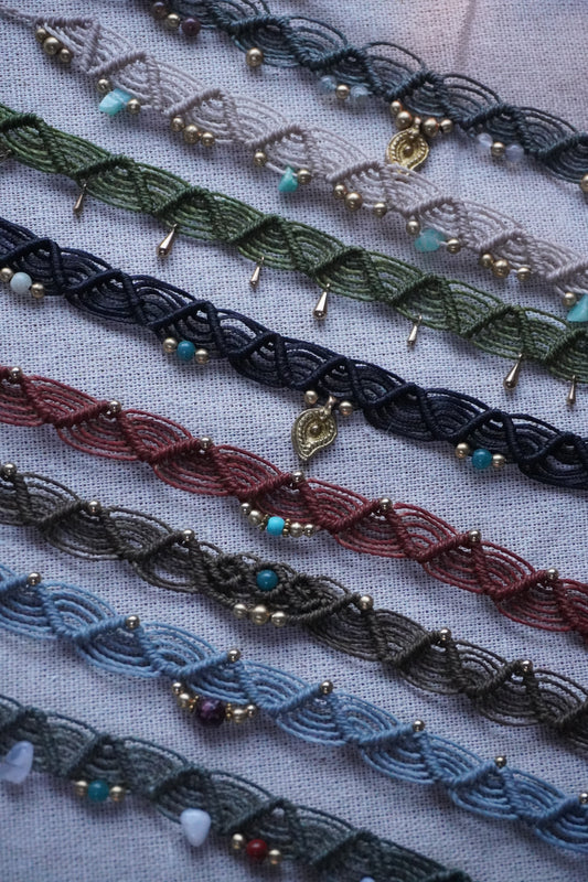 Tobillera Boho Hecha a Mano | Piedra Natural |