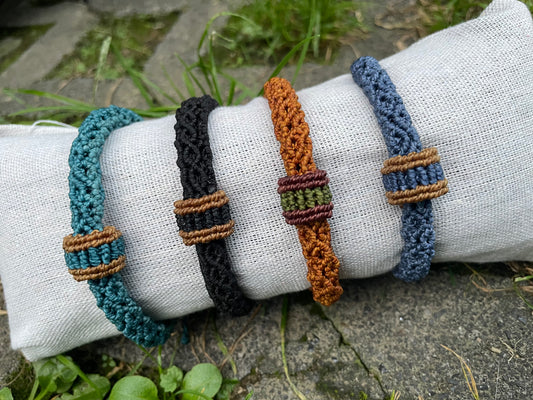 Pulsera tubular de macramé unisex – 4 colores